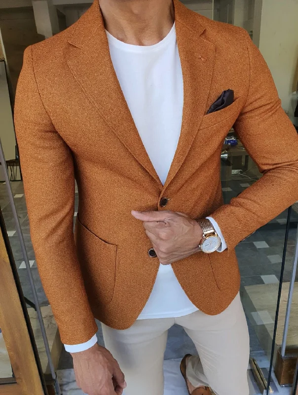 Bojoni  Stefano Camel Slim Fit Blazer Elegant Men's Cashmere Elegant Men's Cashmere