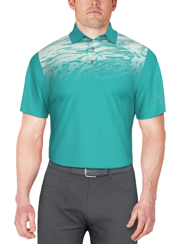 Men's Marble Ombre Print Golf Polo Confident Men's Power Confident Men's Power