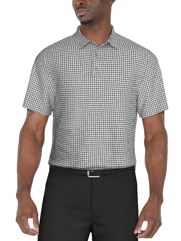 Men's Regimental Geo Print Golf Polo Polished Men's Satin Polished Men's Satin