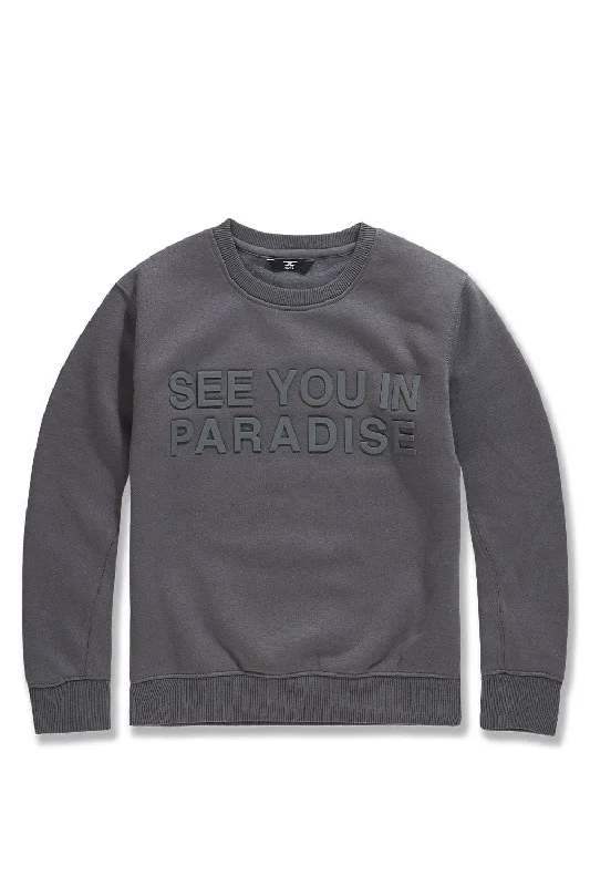 Kids Paradise Tonal Crewneck Sweatshirt (Charcoal) Tailored Tailored