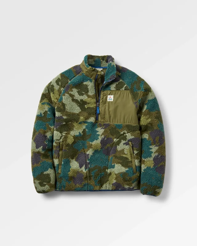 Offroad Recycled Sherpa 1/2 Zip Fleece - Alpine Camo Khaki Street Street