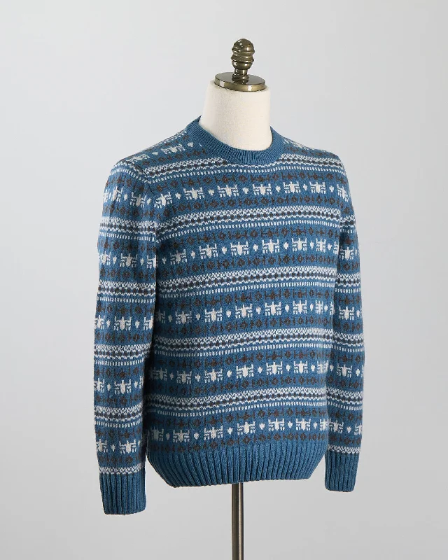 Virgin Wool Fairisle Crewneck Sweater Beach Beach