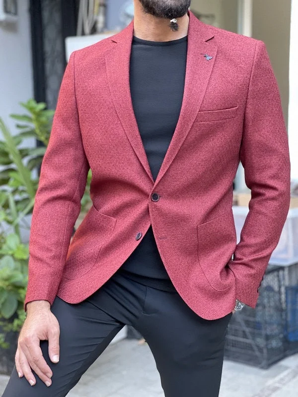 Notasi Burgundy Slim Fit Blazer Cool Men's Skate Cool Men's Skate