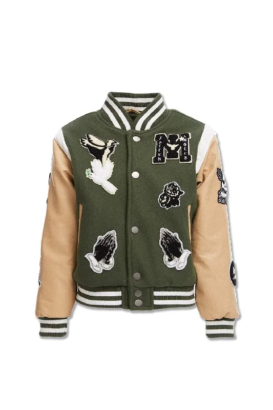 Kids Fallen Angels Varsity Jacket (Pine) Dapper Men's Bow Dapper Men's Bow