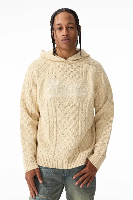 Cable Knit Hooded Sweater (Cream) Stylish Men's Tropical  Stylish Men's Tropical 