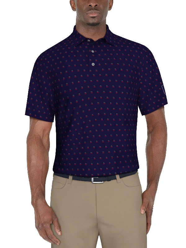 Men's Christmas Print Golf Polo Earthy Men's Hemp Earthy Men's Hemp