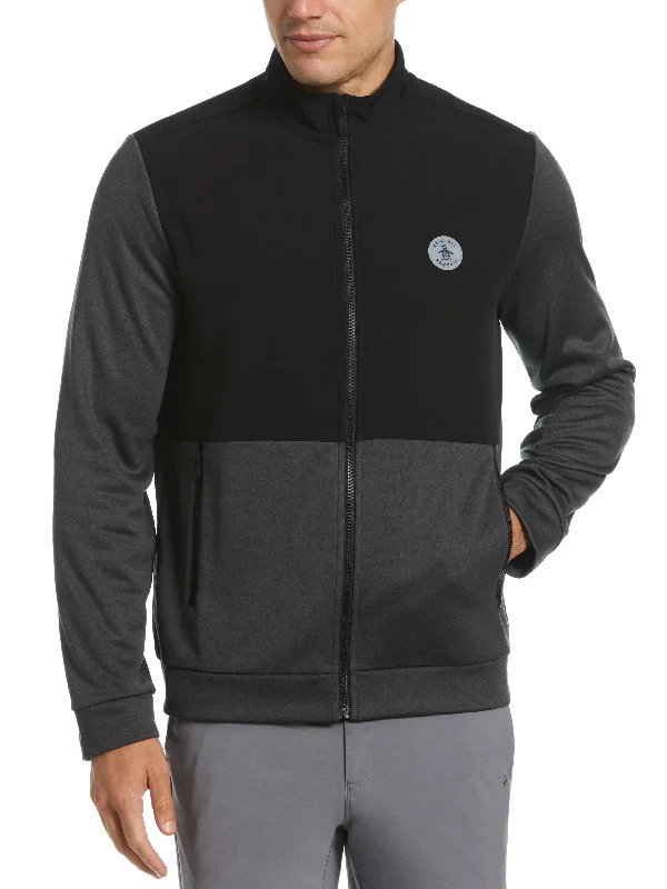 Men's Color Block Fleece Full Zip Jacket Sophisticated Men's French Sophisticated Men's French