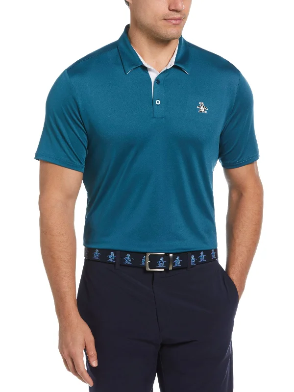 Men's Original Block Design Short Sleeve Golf Polo Shirt Monochromatic Office Style Monochromatic Office Style