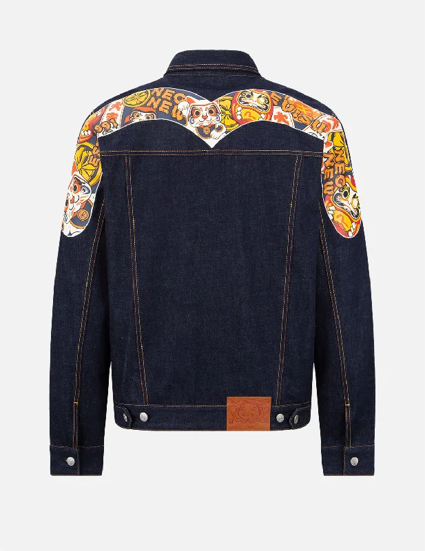 EVISU Squad Daicock Print Denim Jacket Dapper Men's Bow Dapper Men's Bow