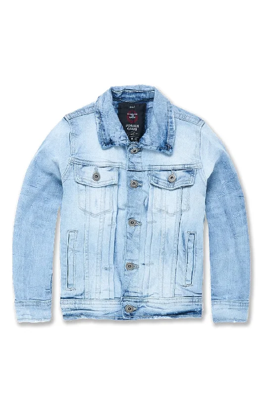 Kids Bayside Denim Trucker Jacket (Sky Blue) Tough Men's Military Tough Men's Military