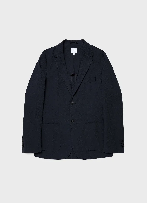 Men's Seersucker Blazer in Navy Elegant Men's Formal  Elegant Men's Formal 