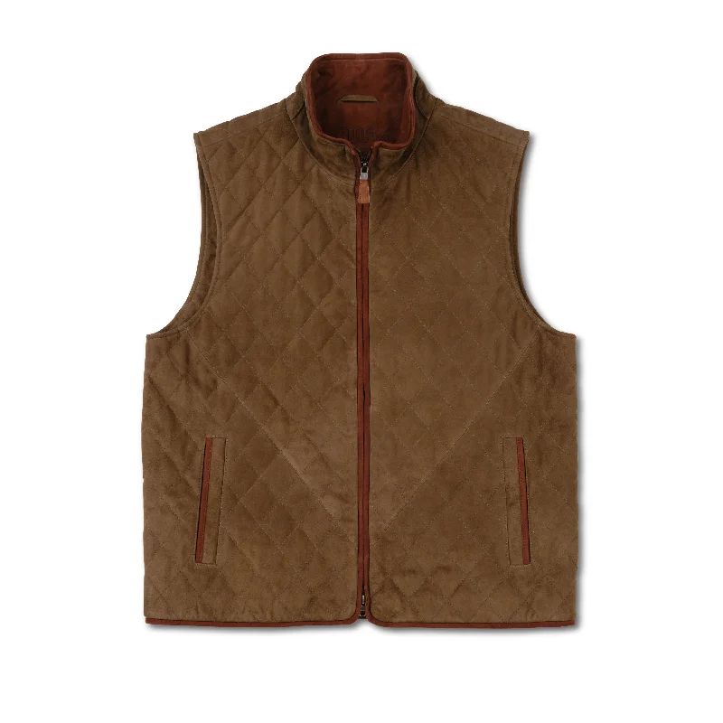 Men's Goat Suede Quilted Ranch Vest Athletic Men's Compression Athletic Men's Compression