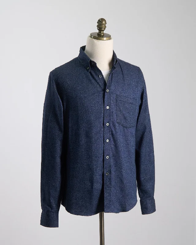 Indigo Tweed Flannel Shirt Masculine Men's Thick Masculine Men's Thick