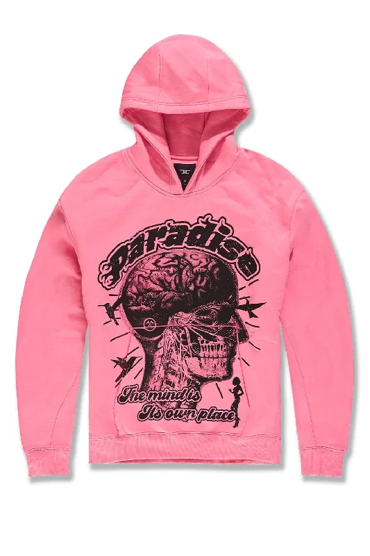 Big Men's Cranial Paradise Pullover Hoodie (Pink) Organic Organic