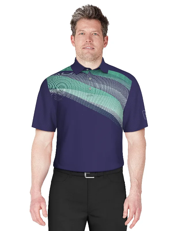 Men's Solarized Asymmetric Print Golf Polo Organic Organic