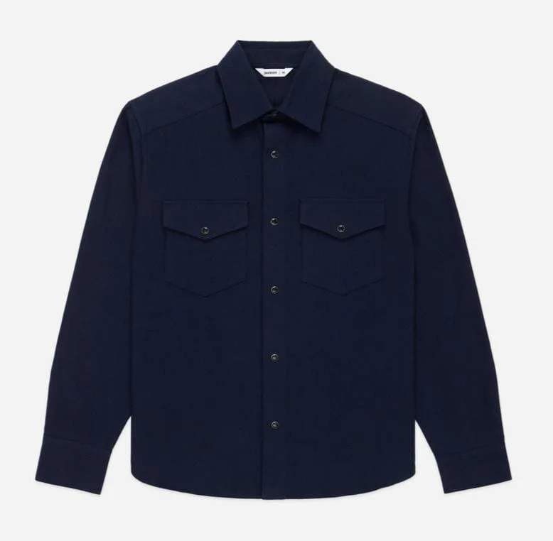 3sixteen - Snap Western Shirt in Midnight Shadow Stripe Earthy Men's Sustainable  Earthy Men's Sustainable 