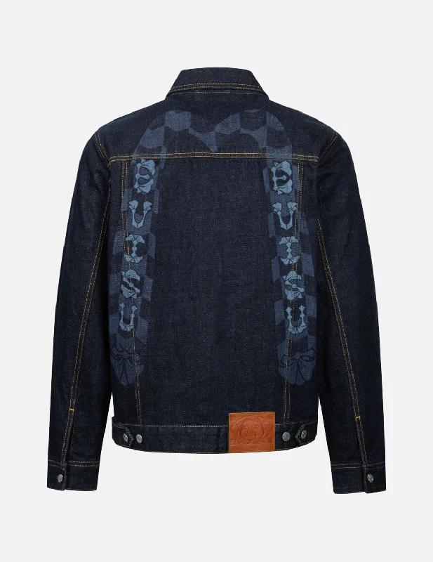 Monogram Daicock Regular Fit Denim Jacket Practical Men's Multi Practical Men's Multi