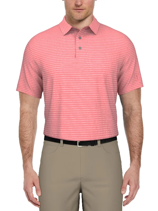 Men's Heather Feeder Stripe Golf Polo Athletic Men's High Athletic Men's High