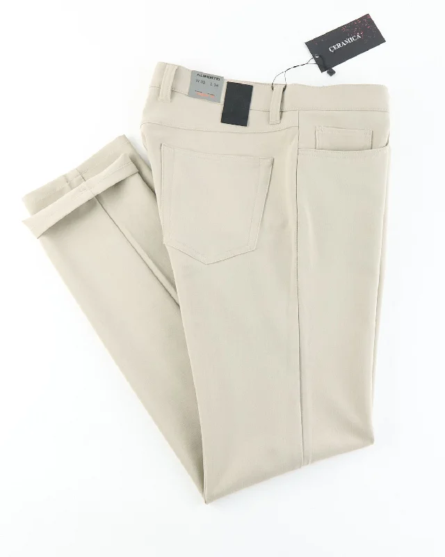 Sand 'Pipe' Regular Slim Fit Ceramica 5 Pocket Tech Dress Pants Refined Men's Hand Refined Men's Hand