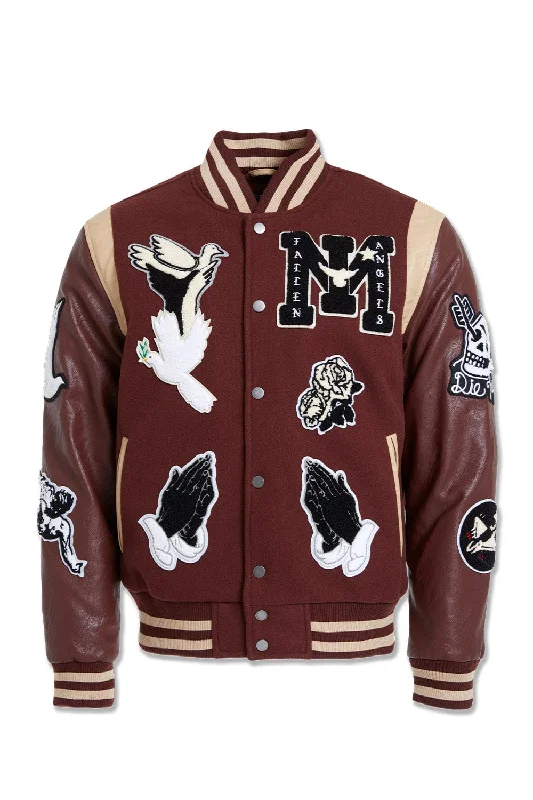 Big Men's Fallen Angels Varsity Jacket (Chocolate) Street Street