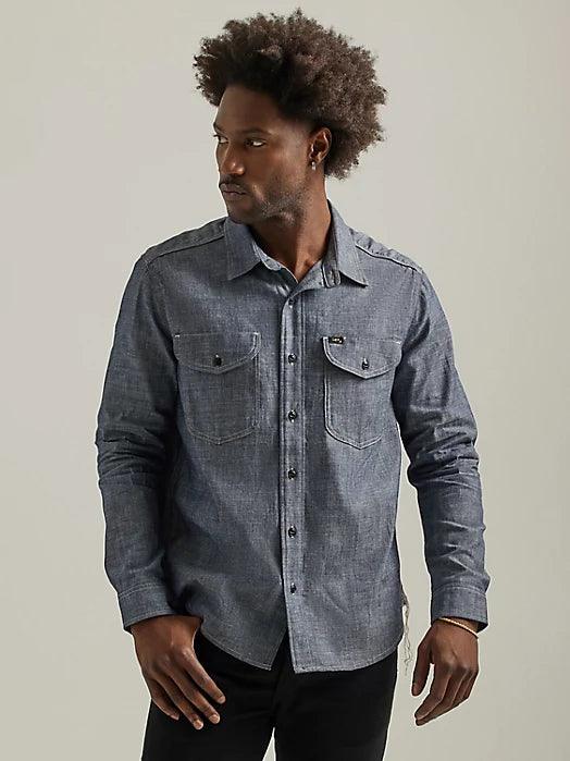 Men's Lee - 101 70'S Denim Overshirt in Dry Cclassic Men's Tweed Cclassic Men's Tweed