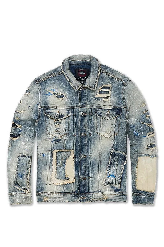 Big Men's Washington Heights Denim Trucker Jacket (Desert Storm) Tailored Tailored