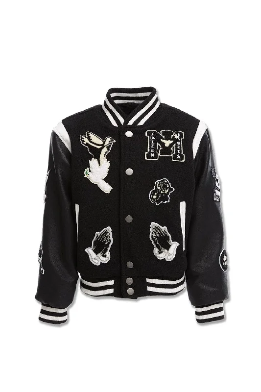 Kids Fallen Angels Varsity Jacket (Black) Modern Men's Tech Modern Men's Tech