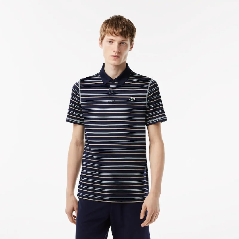 Men’s Golf Recycled Polyester Stripe Polo Navy Blue Earthy Men's Hemp Earthy Men's Hemp