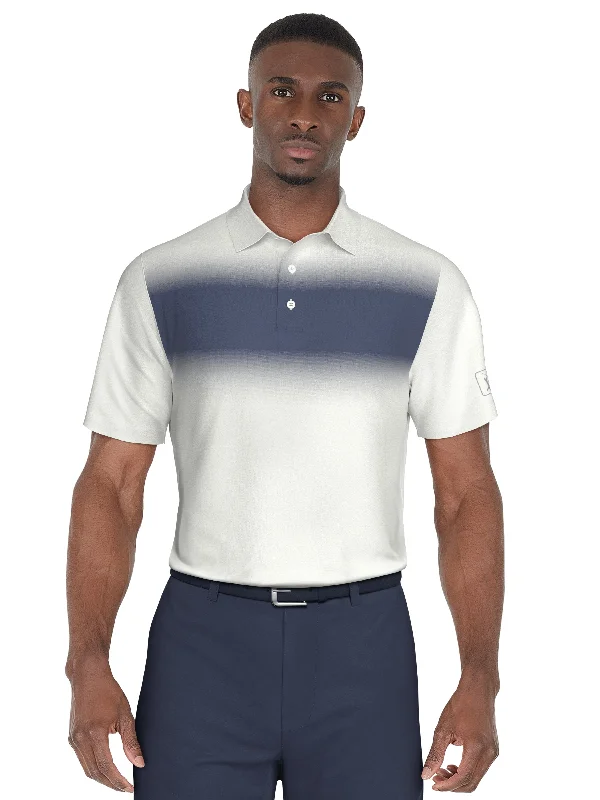 Men's Ombre Chest Stripe Performance Golf Polo Unique Men's Upcycled Unique Men's Upcycled