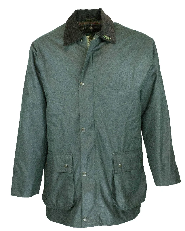 W14 - Men's Countryman Padded Wax Jacket - GREEN Vintage Men's 1970S Disco Vintage Men's 1970S Disco