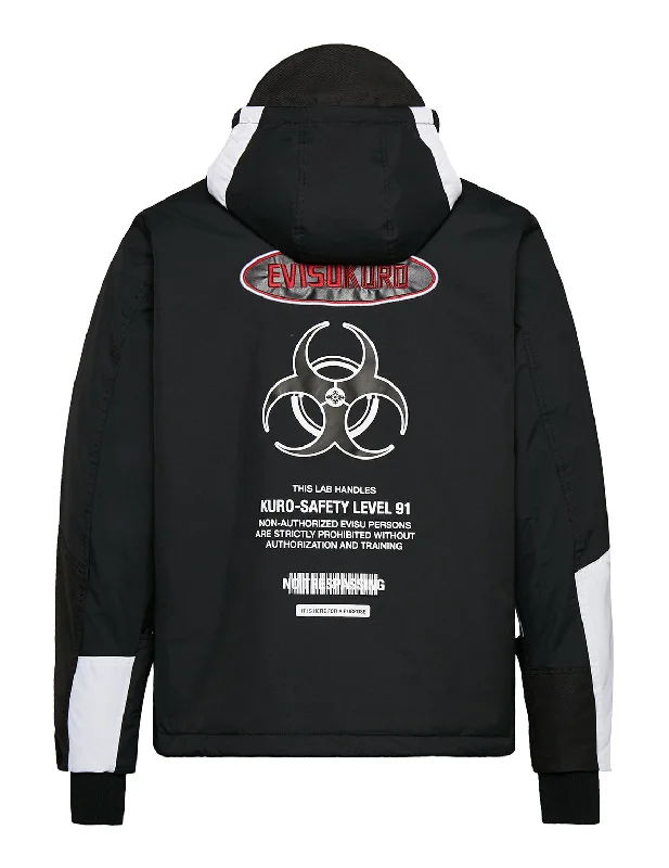 Kamon Biohazard Sign Printed Color Blocking Padded Jacket Tailored Tailored