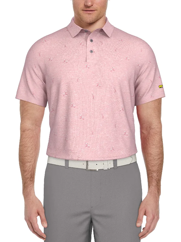 Men's Short Sleeve Heron Print Polo Tailored Tailored