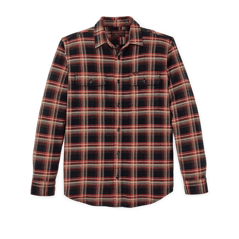 Filson - Vintage Flannel Work Shirt in Black/Rust/Multi Plaid Polished Men's Silk Polished Men's Silk