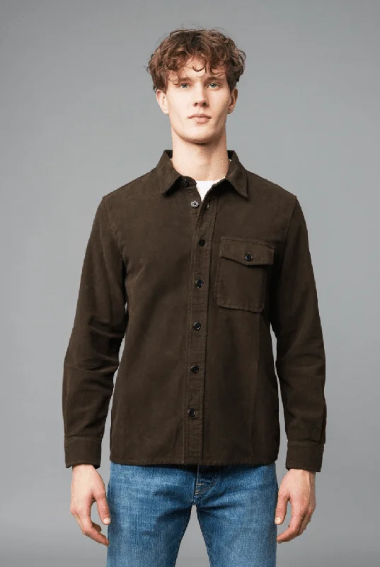 C.O.F. - Overshirt Soft Moleskin in Chocolate Dynamic Men's High Dynamic Men's High