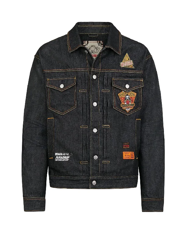 Daicock Denim Jacket with Detachable Waistcoat Cool Men's Distressed Cool Men's Distressed