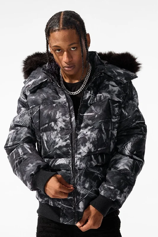 Cross Bay Bomber Jacket (Real Tree Black) Masculine Men's Thick Masculine Men's Thick