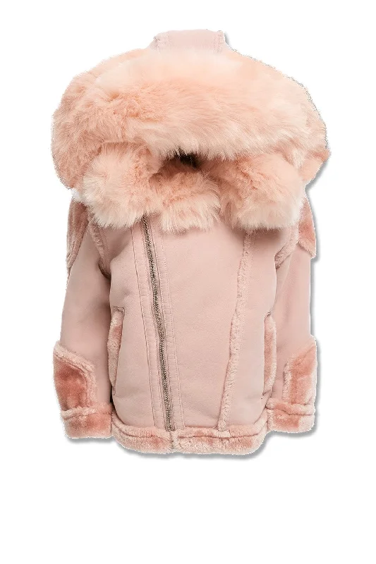 Kids El Jefe Shearling Moto Jacket (Pink) Bold Men's Animal Bold Men's Animal