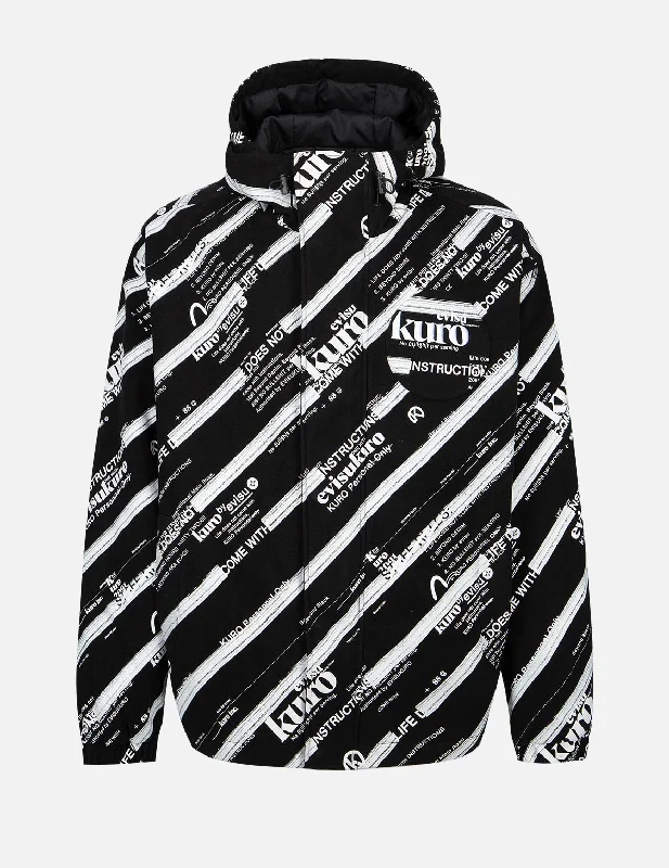 Monogram Logo and Slogan Print Padded Jacket Streetwear Style Streetwear Style