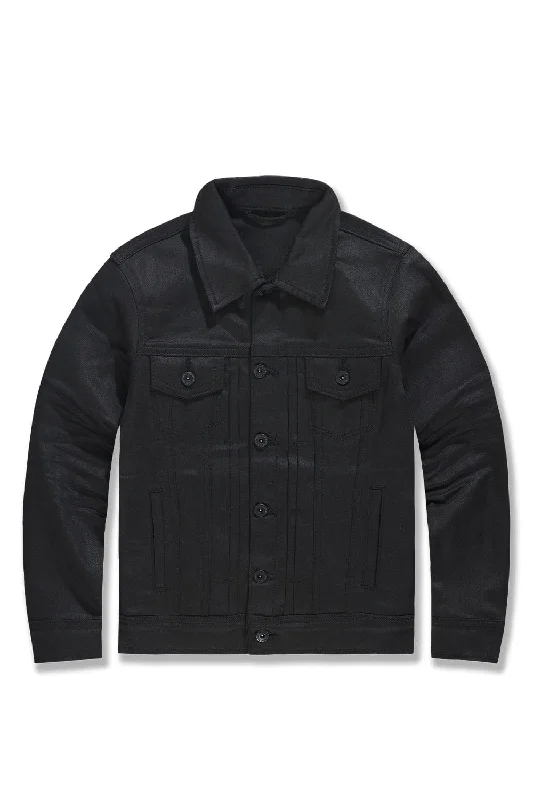 Kids Smooth Criminal Denim Trucker Jacket (Jet Black) Dynamic Men's Moto Dynamic Men's Moto