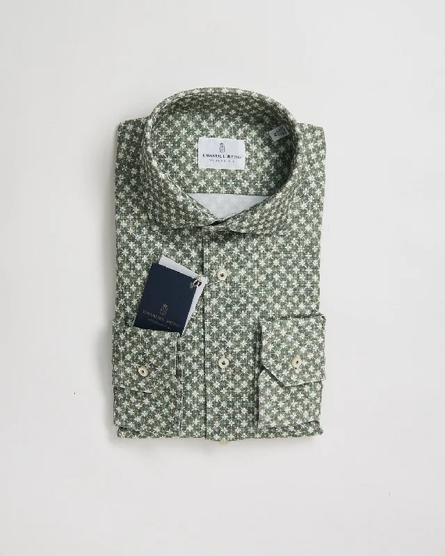 Modern Fit 'Albini 4 Flex' Floral Neat Stretch Knit Shirt Refined Men's Hand Refined Men's Hand