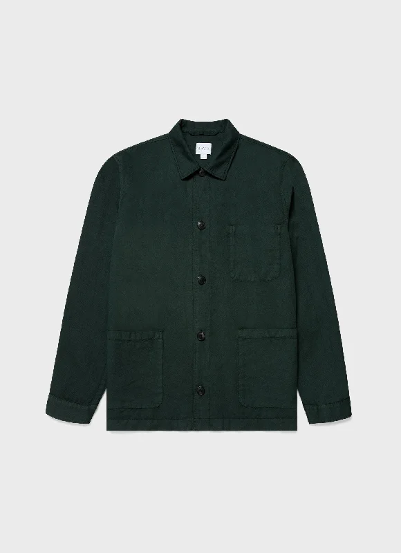 Men's Cotton Linen Twin Pocket Jacket in Seaweed Refined Men's Classic  Refined Men's Classic 