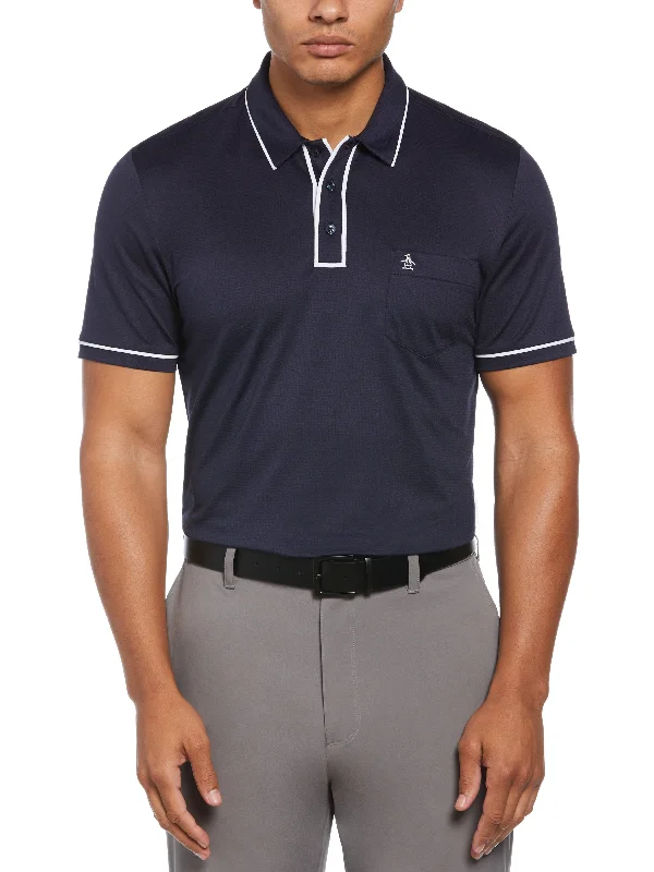 Men's Technical Earl Short Sleeve Golf Polo Shirt Polished Men's Silk Polished Men's Silk