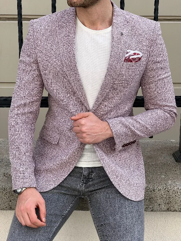 Bojoni Montebello Slim fit Knitted Claret Red Blazer Confident Men's Power Confident Men's Power