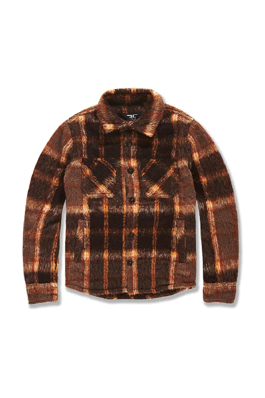 Kids Vandal Flannel Shacket (Brown) Masculine Men's Thick Masculine Men's Thick