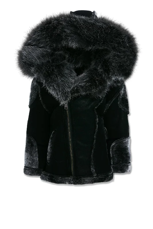 Kids El Jefe Shearling Moto Jacket (Black) Adventure Adventure