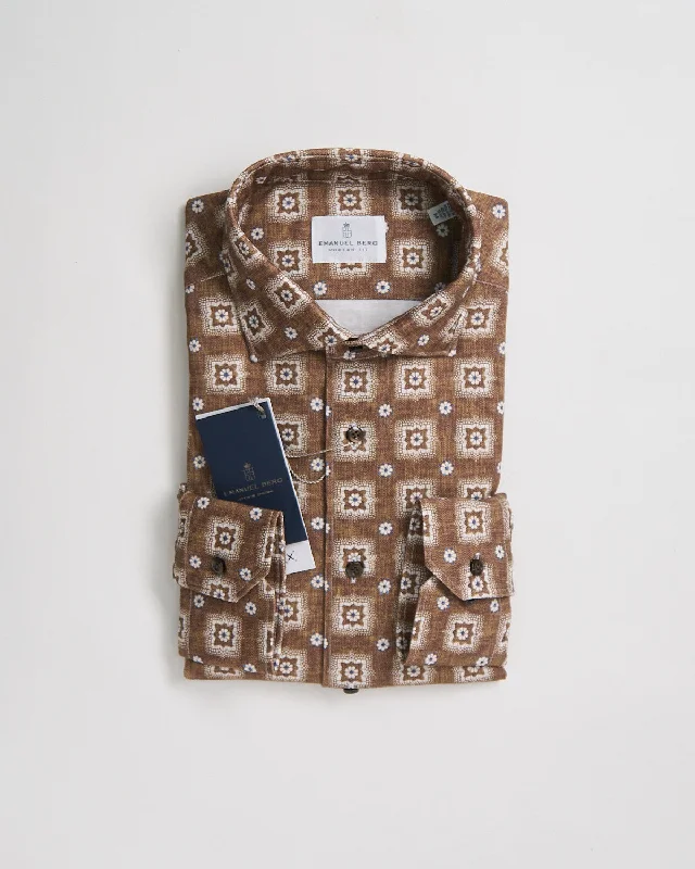 Modern Fit 'Albini 4 Flex' Bold Archival Pattern Stretch Knit Shirt Sophisticated Men's  Sophisticated Men's 