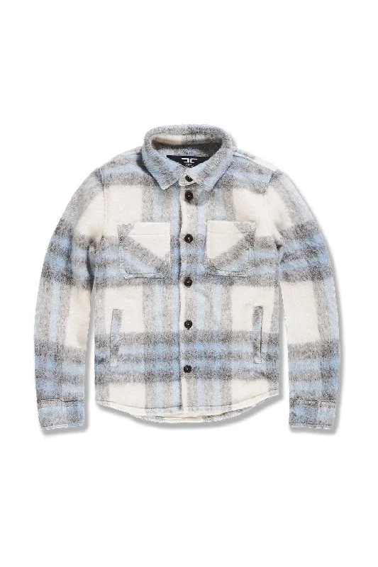 Kids Vandal Flannel Shacket (Sky Blue) Elegant Men's Cashmere Elegant Men's Cashmere