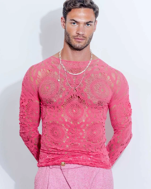 Blake Top Pink Cool Men's Distressed Cool Men's Distressed