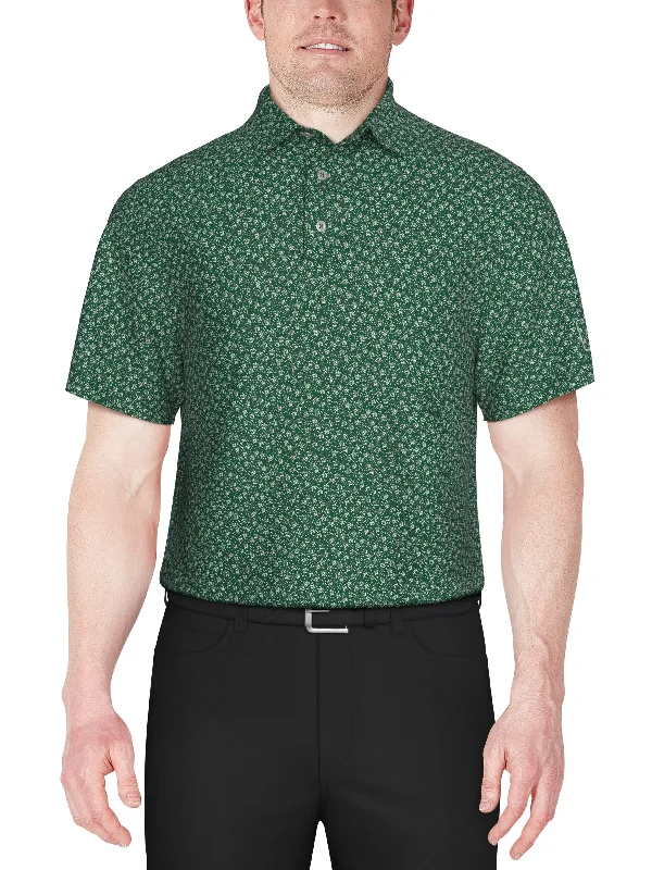 Men's Floral Print Golf Polo Sophisticated Men's French Sophisticated Men's French