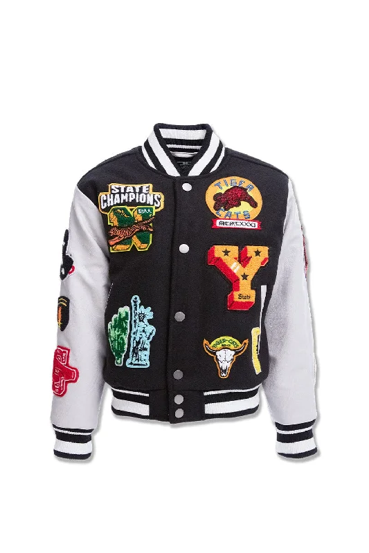 Kids Empire City Varsity Jacket (Black) Youthful Men's Pop Youthful Men's Pop